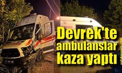 Devrek'te ambulanslar kaza yaptı