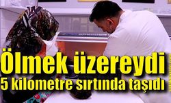 Ölmek üzereydi 5 kilometre sırtında taşıdı