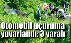 Otomobil uçuruma yuvarlandı: 3 yaralı