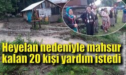 Yayla yolundaki heyelan nedeniyle 20 kişi yardım istedi