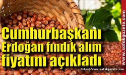 Cumhurbaşkanı Erdoğan fındık alım fiyatını açıkladı