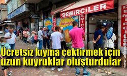 Ücretsiz kıyma çektirmek için uzun kuyruklar oluşturdular