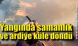 Yangında samanlık ve ardiye küle döndü