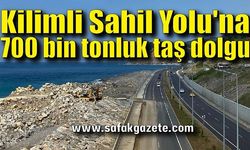 Kilimli Sahil Yolu'na 700 bin tonluk taş dolgu