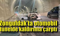 Zonguldak’ta otomobil tünelde kaldırıma çarptı: 1 ağır yaralı