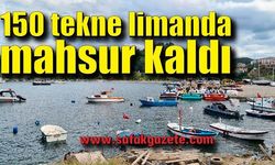 Alaplı'da 150 tekne limanda mahsur kaldı