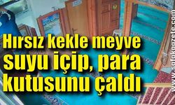 Camiye giren hırsız kekle meyve suyu içip, para kutusunu çaldı