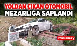 Mezarlığa saplandı