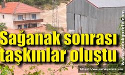 Sağanak sonrası taşkınlar oluştu, denizin rengi değişti