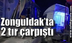 2 tırın çarpıştığı kazada, 3 kişi yaralandı