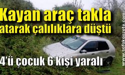 Kayan araç takla atarak çalılık yere düştü: 4’ü çocuk 6 kişi yaralı