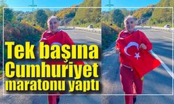 Tek başına Cumhuriyet maratonu yaptı