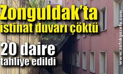 Zonguldak’ta istinat duvarı çöktü: 20 daire tahliye edildi