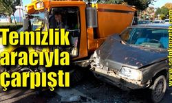 Kontrolü kaybetti, temizlik aracıyla çarpıştı