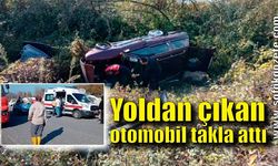 Yoldan çıkan otomobil takla attı: 1 yaralı