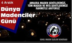“4 Aralık dünya madenciler gününü kutluyoruz”