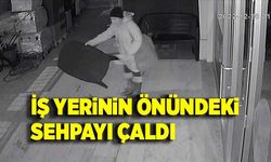 İş yerinin önündeki sehpayı çaldı