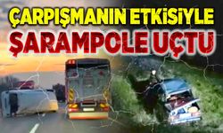 Çarpışmanın etkisiyle şarampole uçtu