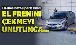 El frenini çekmeyi unutunca...