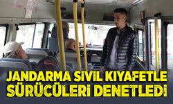 Jandarma sivil kıyafetle  sürücüleri denetledi