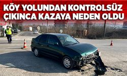 Köy yolundan kontrolsüz çıkınca kazaya neden oldu