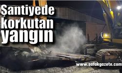 Şantiyedeki elektrik panosunda çıkan yangın paniğe neden oldu