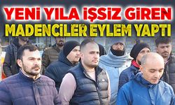 Yeni yıla işsiz giren  madenciler eylem yaptı