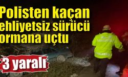 Polisle ehliyetsiz sürücünün kovalamacası kazayla bitti