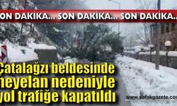 Çatalağzı beldesinde heyelan nedeniyle yol trafiğe kapatıldı