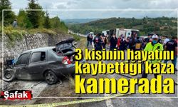 3 kişinin öldüğü kaza kamerada