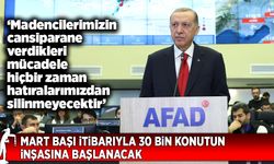 Erdoğan: Mart başı itibarıyla 30 bin konutun  inşasına başlanacak