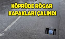 Köprüde rögar kapakları çalındı