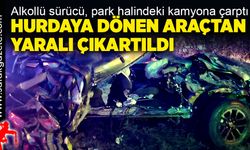 Alkollü sürücü hurdaya dönen otomobilden yaralı olarak kurtarıldı