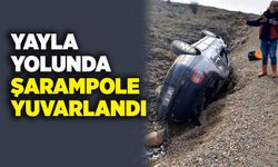 Yayla yolunda şarampole yuvarlandı!