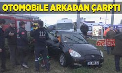 Minibüs, otomobile arkadan çarptı!