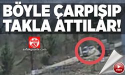 Böyle çarpışıp takla attılar!