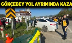 Gökçebey yol ayrımında kaza