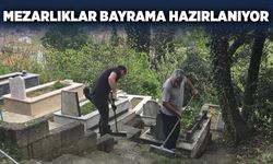 Mezarlıklar bayrama hazırlanıyor