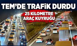 TEM Otoyolu’nda trafik durdu:  Araç kuyruğu 25 kilometreyi aştı