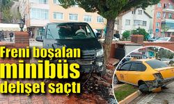 Kastamonu'da freni boşalan minibüsü ticari taksiyle çarpıştı