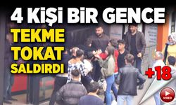 Zonguldak Gazipaşa caddesinde 4 kişi genç bir çocuğa saldırdı.