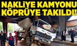 Nakliye kamyonu Fevkani’ye takıldı!