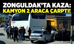 Zonguldak’ta kaza:  Kamyon 2 araca çarptı!