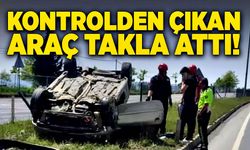 Ereğli'de feci kaza: Kontrolden çıkan araç takla attı!