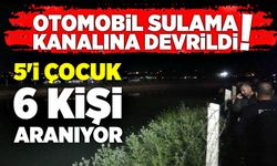 Otomobil sulama kanalına devrildi: 5'i çocuk 6 kişi aranıyor