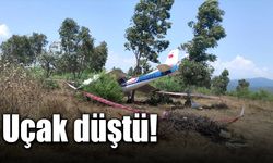 Gezi amaçlı kullanılan uçak boş araziye düştü!