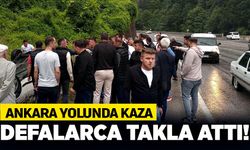 Ankara yolunda kaza: Defalarca takla attı!