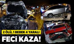 Feci kaza! 2 ölü, biri bebek 4 yaralı!