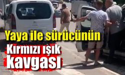 Zonguldak'ta yaya ile sürücünün kırmızı ışık tartışması