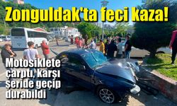 Zonguldak'ta feci kaza; Motora çarptı, karşı şeride geçip durabildi